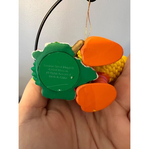 Vintage 1998 Sesame Street Big Bird W Christmas Tree Hanging Ornament Xmas Decor - Picture 8 of 9